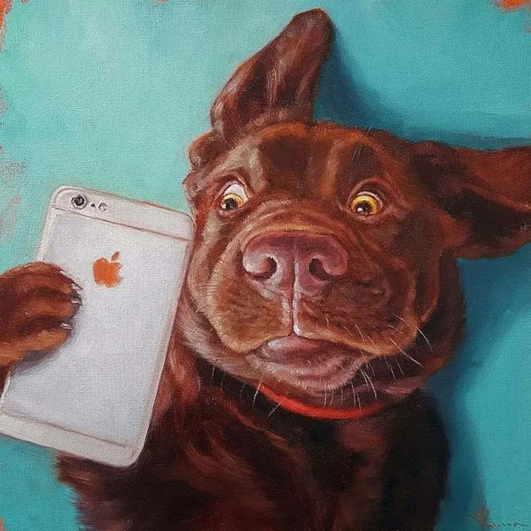 A dog holding an iphone in its mouth.
